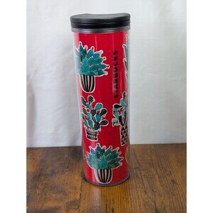 Starbucks 2017 red travel mug tumbler 16 oz Cactus plant cold hot logo succulent